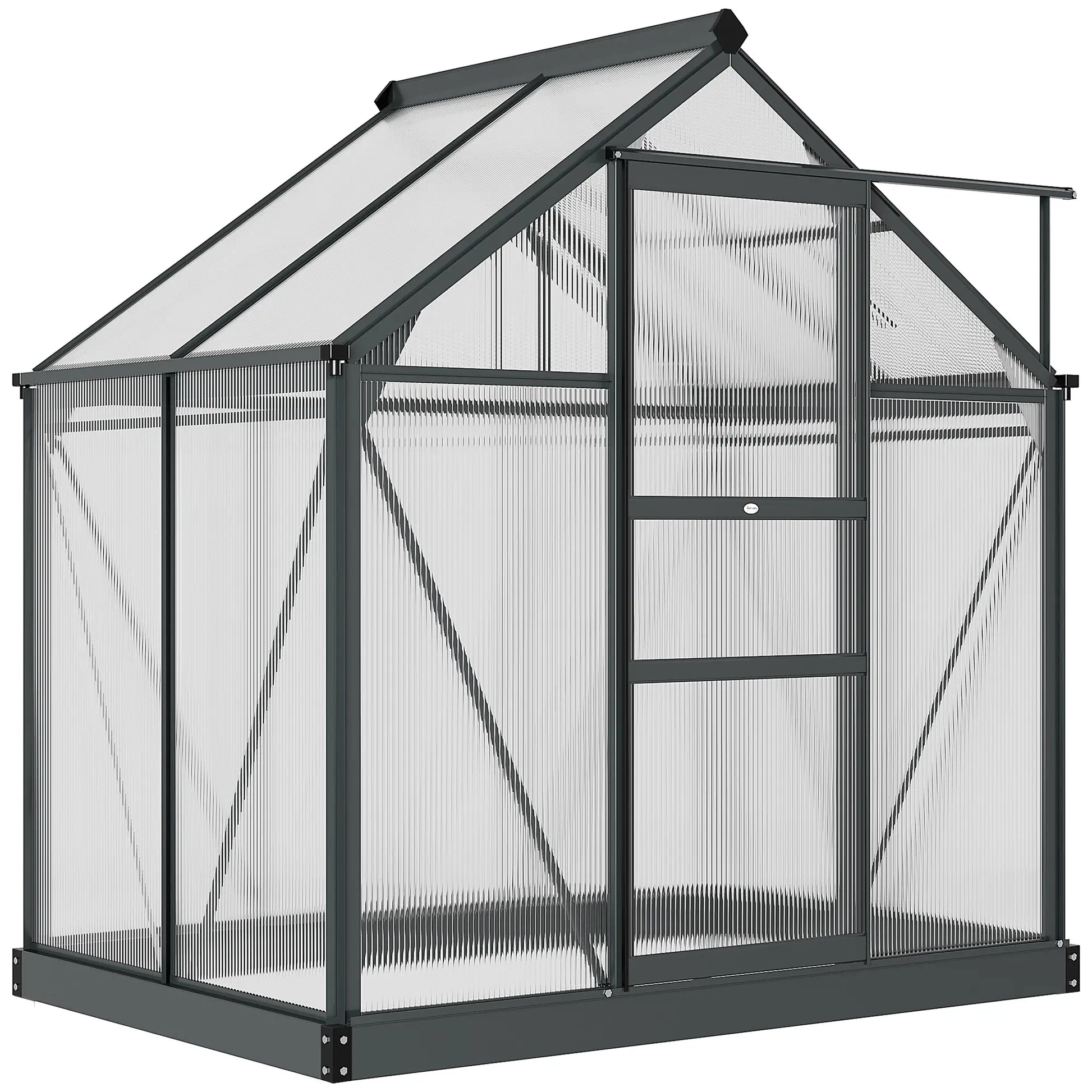 Greenhouse Garden, PC Board with Sliding Door, 6.2' x 4.3' x 6.6', Grey Walk In Greenhouses Grey, Clear at Gallery Canada