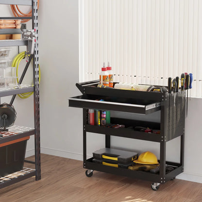 Tool Cart On Wheels, Utility Cart, Ball Bearing Drawer, Black Tool Organizers at Gallery Canada