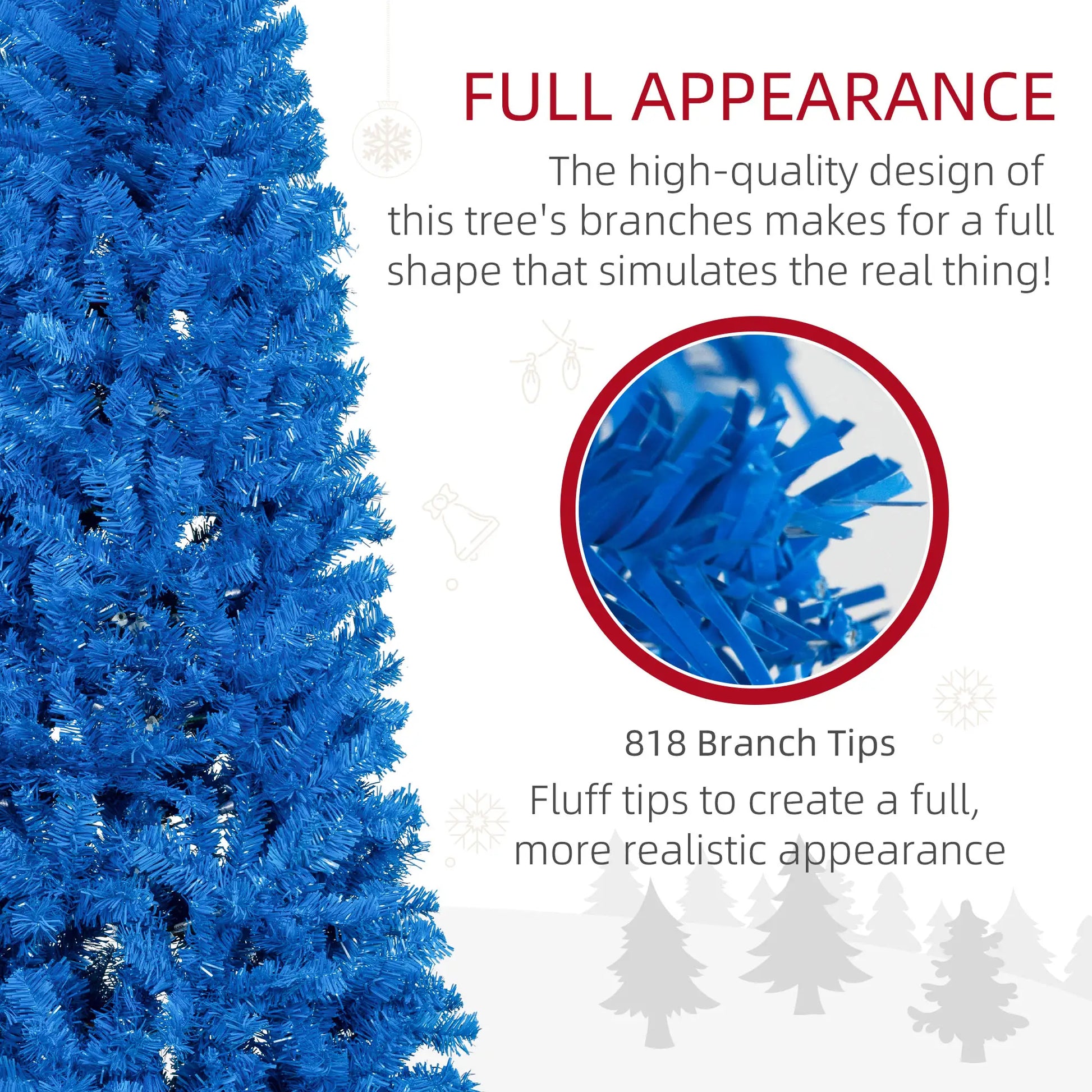 7FT Pencil Christmas Tree, Artificial, Automatic Open, Blue Pencil Christmas Trees at Gallery Canada