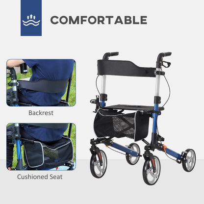 Lightweight Folding Walker, Large Seat, Adjustable Handle, Blue Knee Walker & Wheelchair Ramps at Gallery Canada