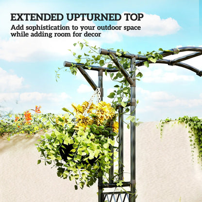 Garden Arch Trellis Arbor With Extended Top, 66.9" x 15.7" x 90.6", Black Garden Arches at Gallery Canada