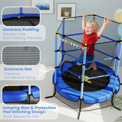 Kids Trampoline with Safety Net, 3-10 Years Old, Blue Trampolines at Gallery Canada