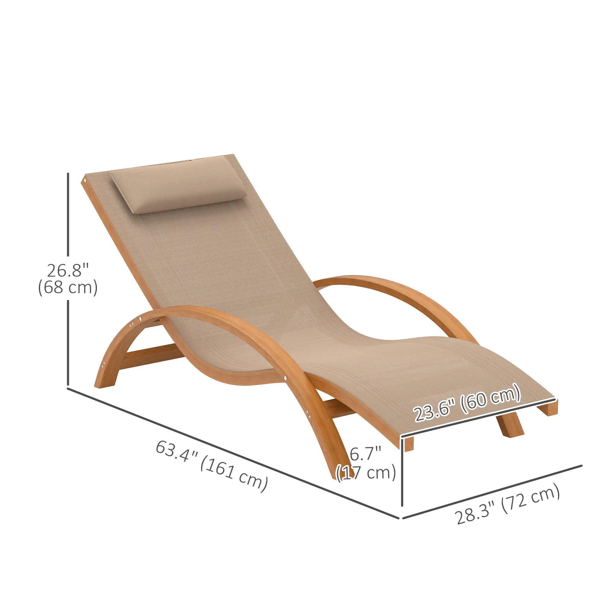 Wood Chaise Lounge Chair, Recliner, Outdoor Patio, Teak, Light Khaki Lounger Chairs at Gallery Canada