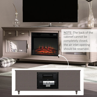 23" Electric Fireplace Insert, Realistic Log Flames, Adjustable Brightness, 1400W, Black Electric Fireplaces at Gallery Canada