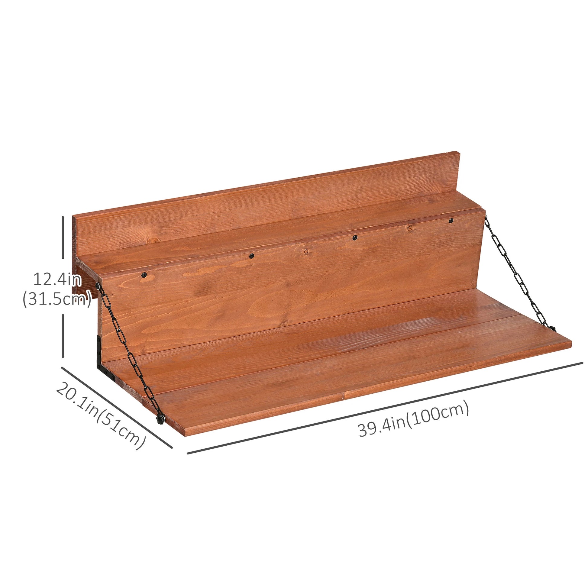 Folding Balcony Table, Spruce Foldable Desk, 39.4 Inch, Orange Balcony Table Hanging at Gallery Canada