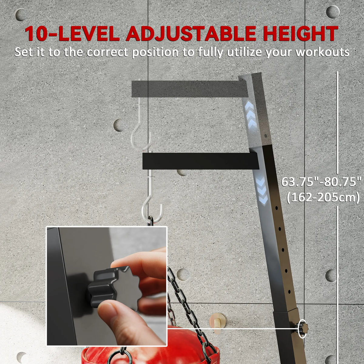 Foldable Punch Bag Stand, Adjustable Height, Freestanding, Stand Only Punching Bag Hangers at Gallery Canada