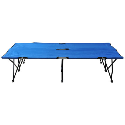 76" Two Person Folding Camping Cot, Portable Military Bed, Blue Camping Cots at Gallery Canada