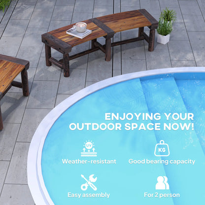 Wooden Outdoor Tree Bench, Slatted Seat, 60in, Brown Outdoor Benches at Gallery Canada