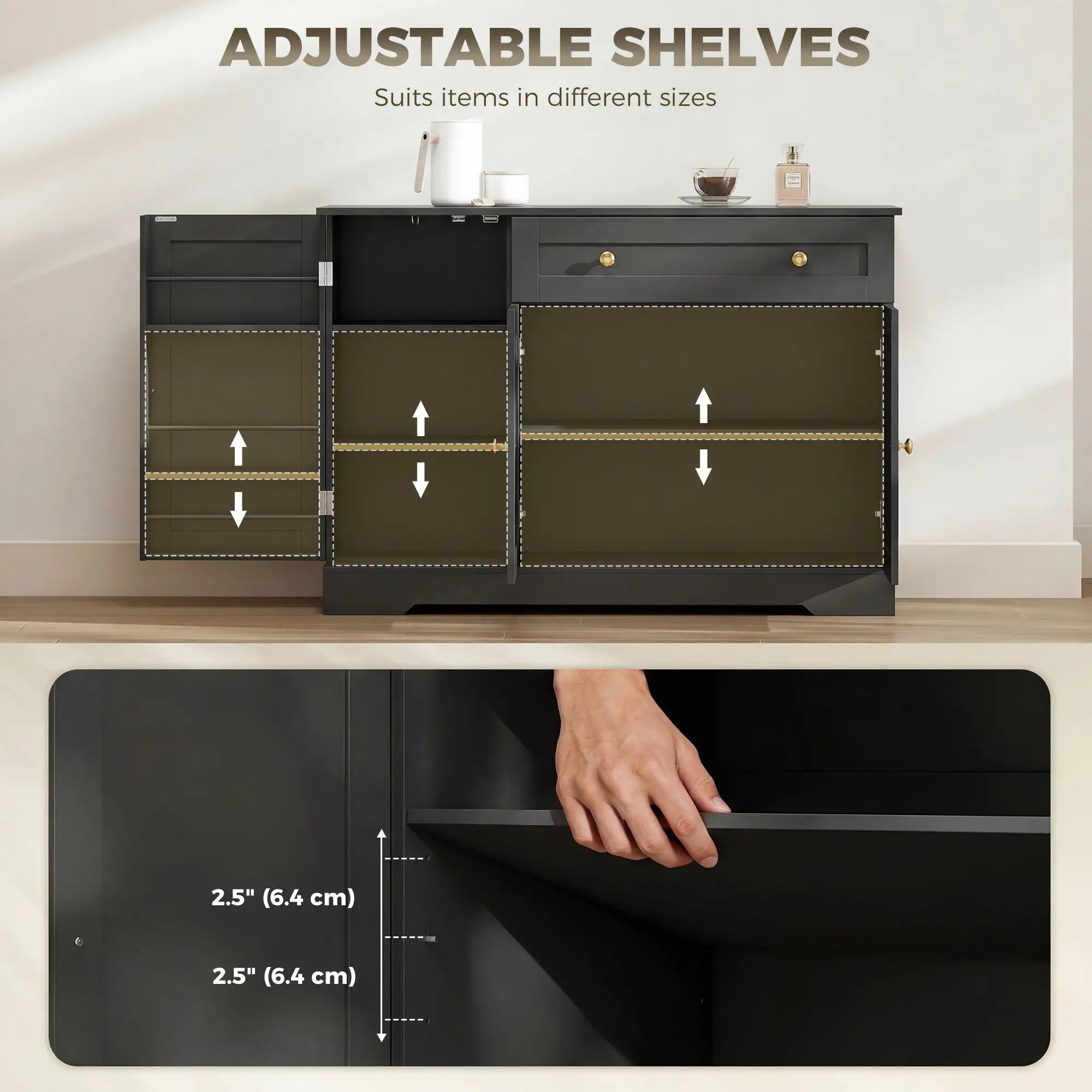 Sideboard Buffet Cabinet, Farmhouse Coffee Bar, Barn Doors, Black Bar Cabinets at Gallery Canada