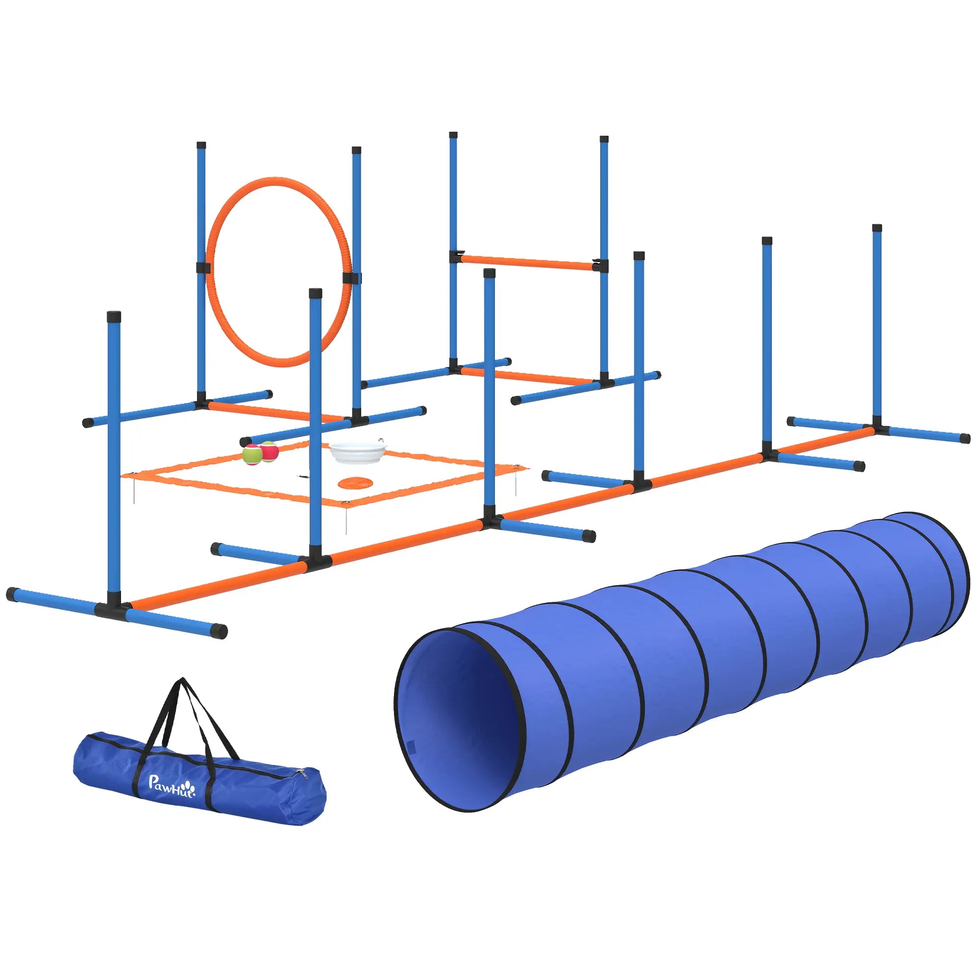 Dog Agility Training Equipment, 8PCS Obstacle Course Starter Kit Dog Agility Training Equipment Orange, Blue, Black at Gallery Canada