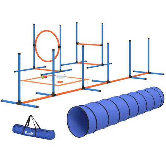 Dog Agility Training Equipment, 8PCS Obstacle Course Starter Kit Dog Agility Training Equipment Orange, Blue, Black at Gallery Canada