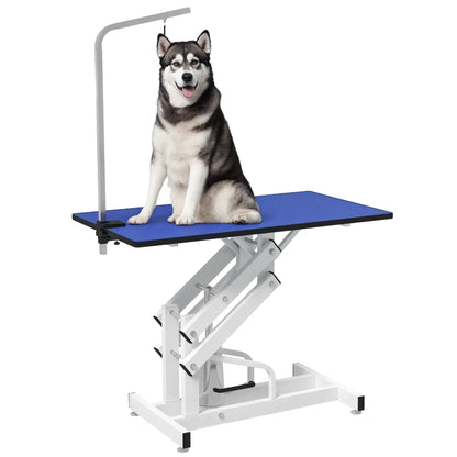 Adjustable Dog Grooming Table With Arm, Noose, Non-Slip, Blue Dog Grooming Tables at Gallery Canada
