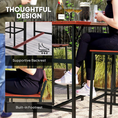 5 Piece Patio Bar Set, 47" Table, 4 Stools, Brown Bistro Sets at Gallery Canada