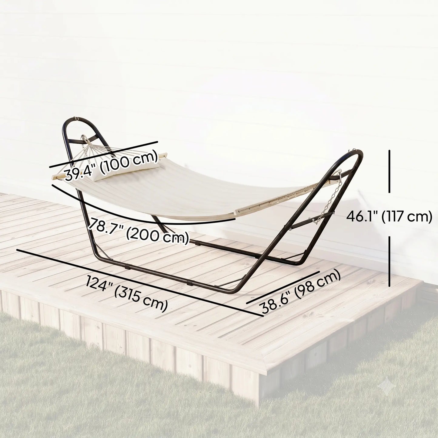 Heavy Duty Camping Hammock With Stand, Detachable Pillow, 264 Lbs, Cream White Camping Hammocks at Gallery Canada