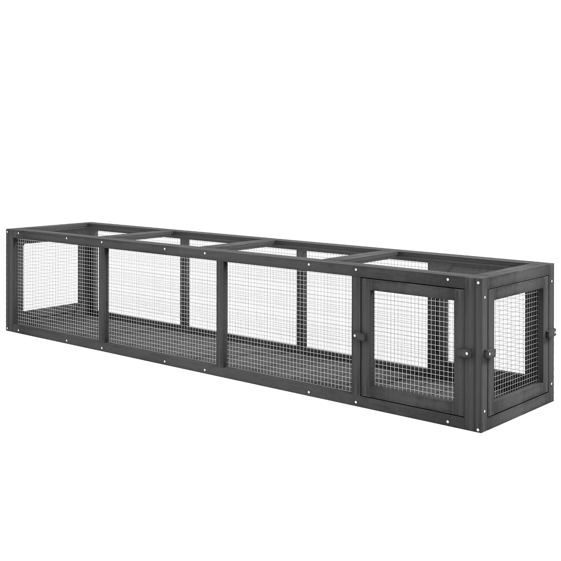 79" Long Cat Tunnel, L-Shape Extendable Design, Indoor Outdoor, Lead Grey Outdoor Cat Enclosures Grey at Gallery Canada