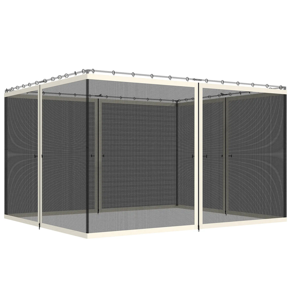Mosquito Netting for Gazebo, 10' x 12', Cream White, Black Gazebo Sidewalls at Gallery Canada