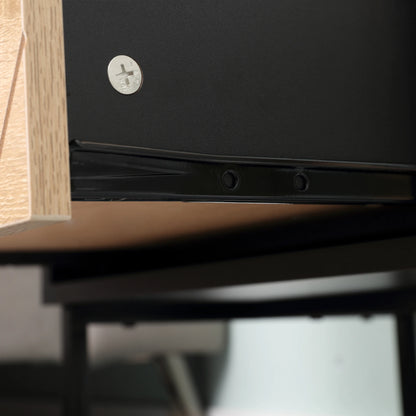 Modern Bedside Table with Drawer, Storage Shelf, Oak, Black Bedside Tables at Gallery Canada