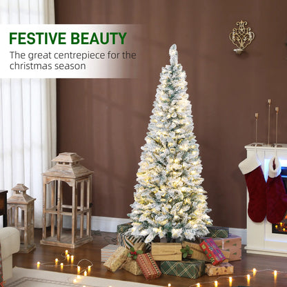 5ft Flocked Christmas Tree, Dual Color LED Light, 11 Modes, Easy Assembly, Color Flocked Christmas Trees at Gallery Canada