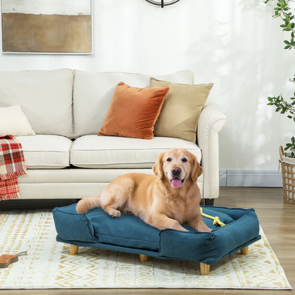 Washable Dog Sofa For Large Dogs, Elevated Pet Couch, Dark Blue Dog Sofas at Gallery Canada
