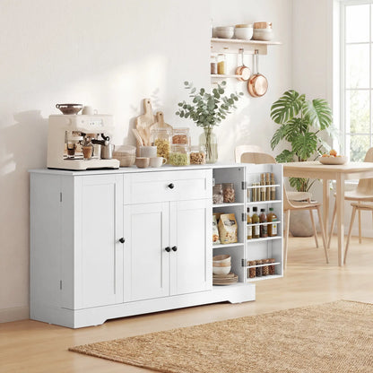 55" Kitchen Storage Cabinet With Drawer, Adjustable Shelves, White Bar Cabinets at Gallery Canada