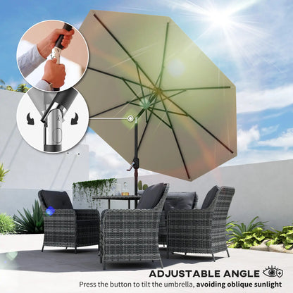 Aluminum Patio Umbrella, 8.5ft, Garden Outdoor Parasol, Light Grey Offset Cantilever Umbrellas at Gallery Canada