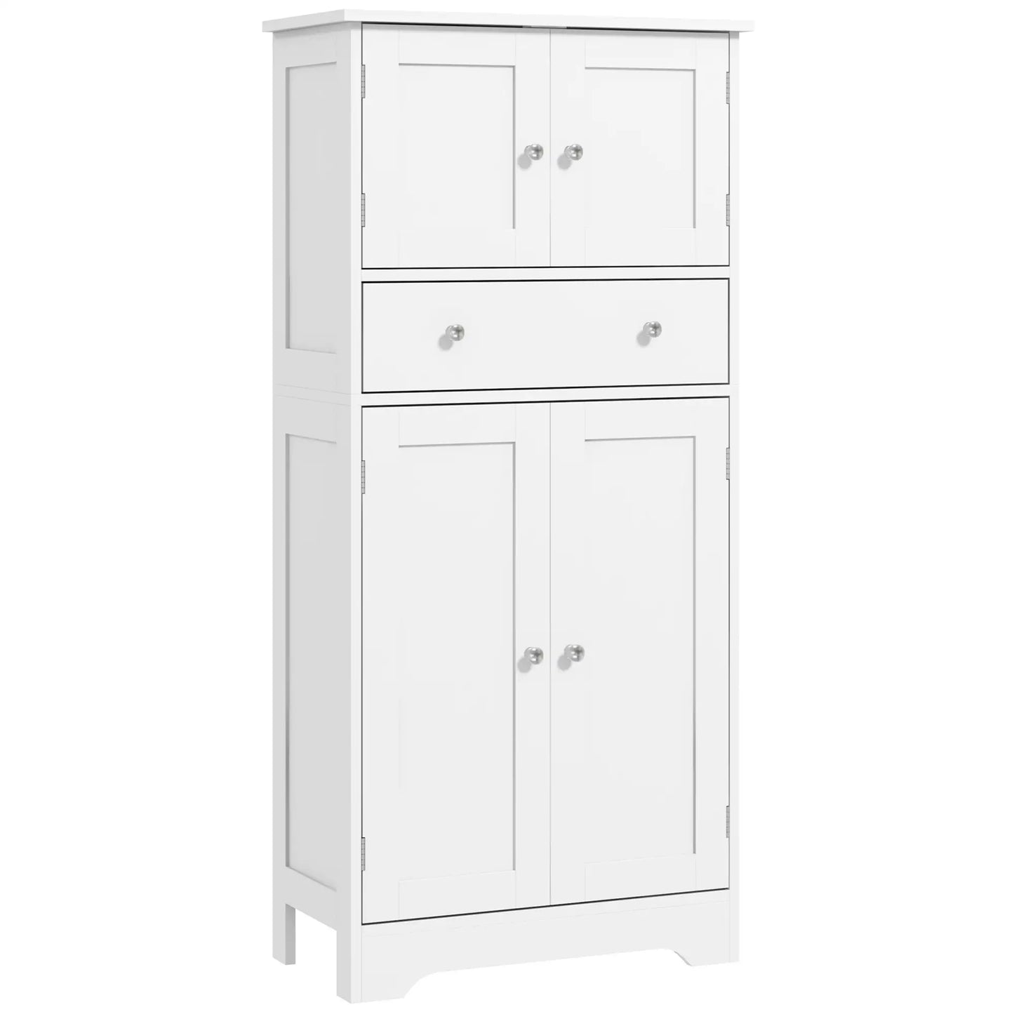 50.5" Kitchen Cabinet, 4 Doors, Drawer, Adjustable Shelf, White Kitchen Pantry Cabinets White at Gallery Canada