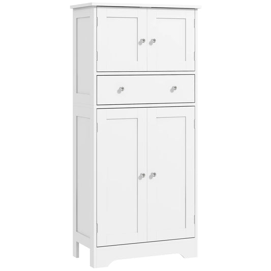 50.5" Kitchen Cabinet, 4 Doors, Drawer, Adjustable Shelf, White Kitchen Pantry Cabinets White at Gallery Canada