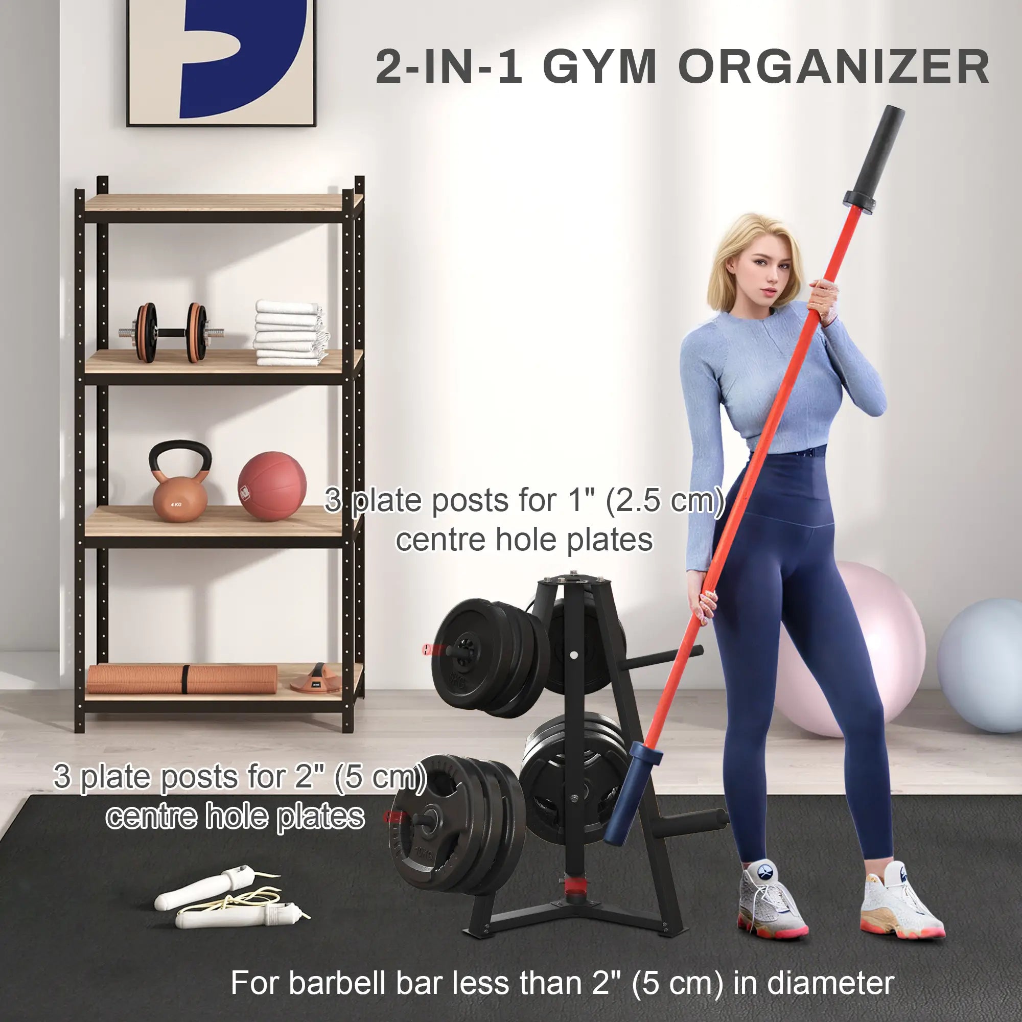 Weight Rack for 1-Inch or 2-Inch Plates, 660LBS Capacity, Home Gym Storage Benches Racks & Bars at Gallery Canada