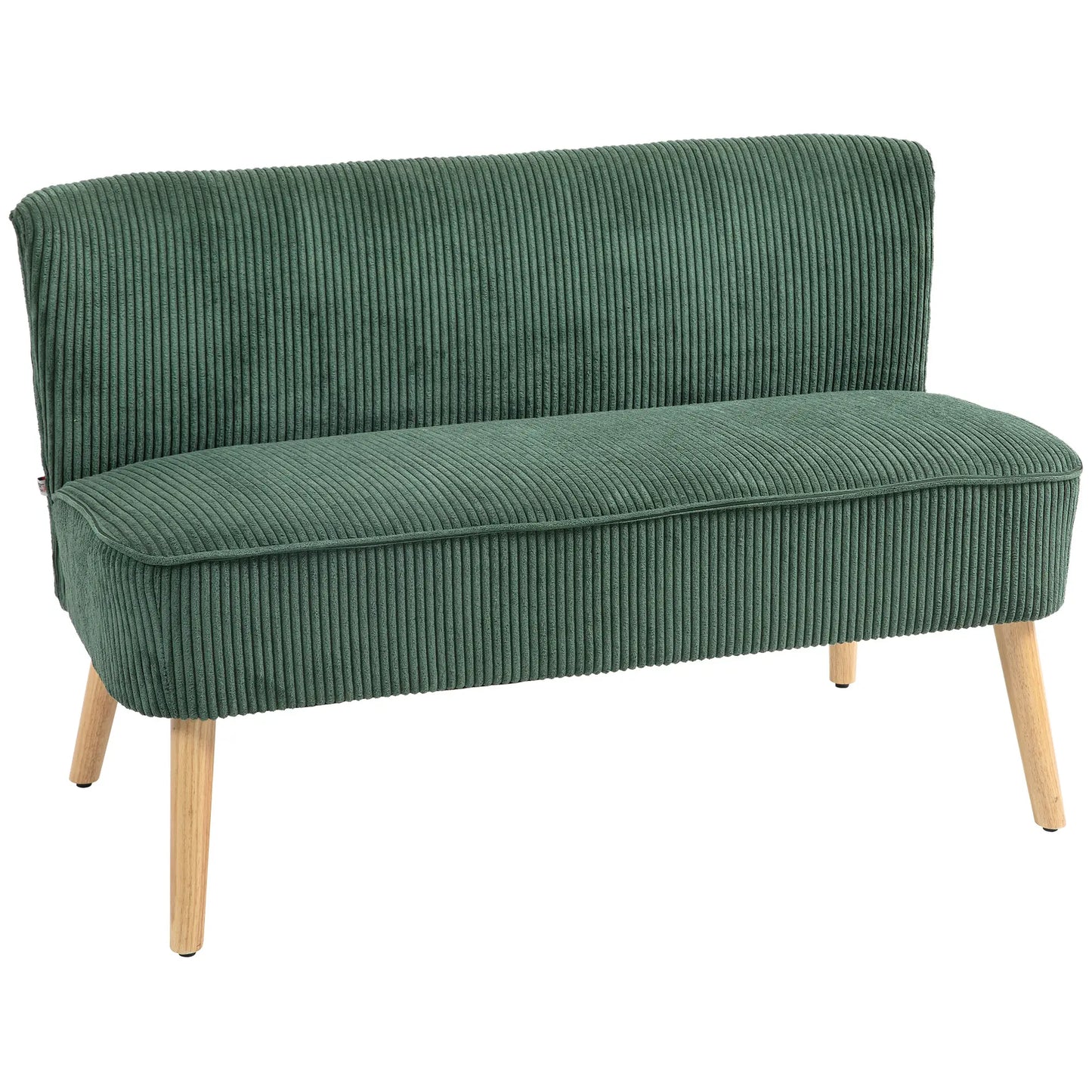 Modern 2 Seater Sofa, Upholstered Couch with Rubber Wood Legs, Green 2-Seater Sofas at Gallery Canada