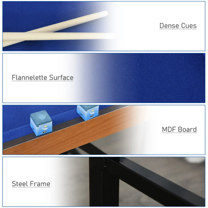 54.3"L Mini Pool Table, Portable, Includes Cues, Balls, Chalk, Rack, Blue Game Tables at Gallery Canada