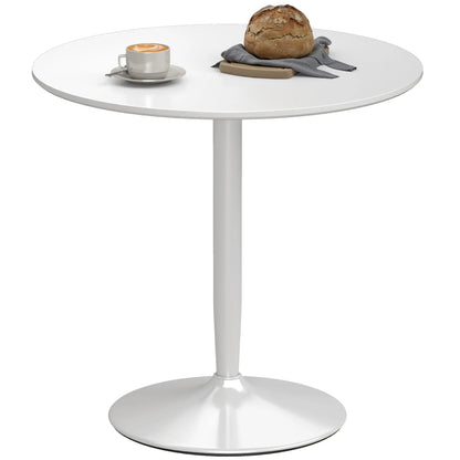 Modern Kitchen Table For 2, Round Dining Table With Steel Base, White Dining Tables at Gallery Canada