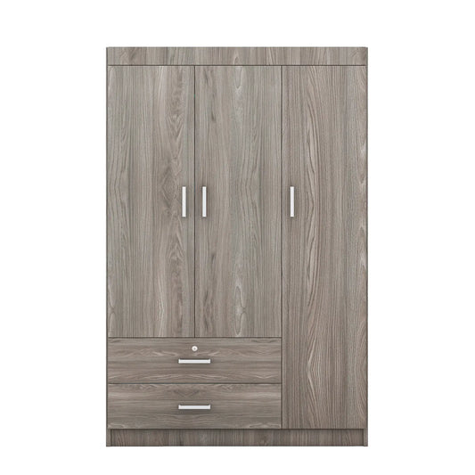 Modern Wardrobe, 2 Drawers, MDF, Hanging Rail, 41.5" L x 18.5" W x 68" H, Grey Clothing Storage Grey at Gallery Canada