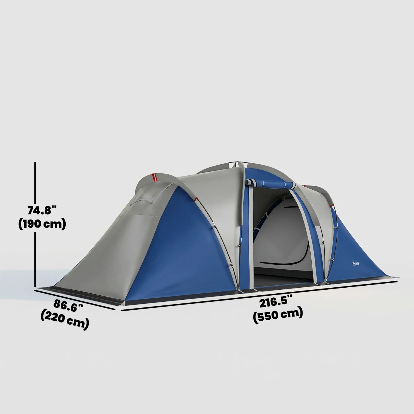 Multi-Room Camping Tent, 8-12 Person, 3000mm Waterproof Rainfly, Screen Panels Camping Tents at Gallery Canada