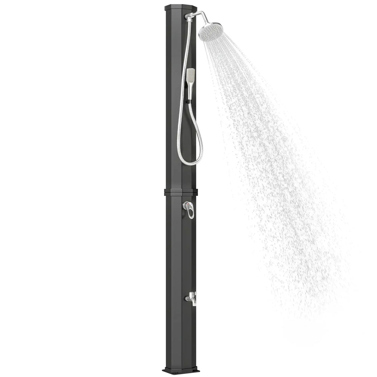 16 Gal Solar Heated Shower, 7.4 FT Outdoor Shower With 2 Heads Outdoor Swimming Pools & Hot Tubs at Gallery Canada