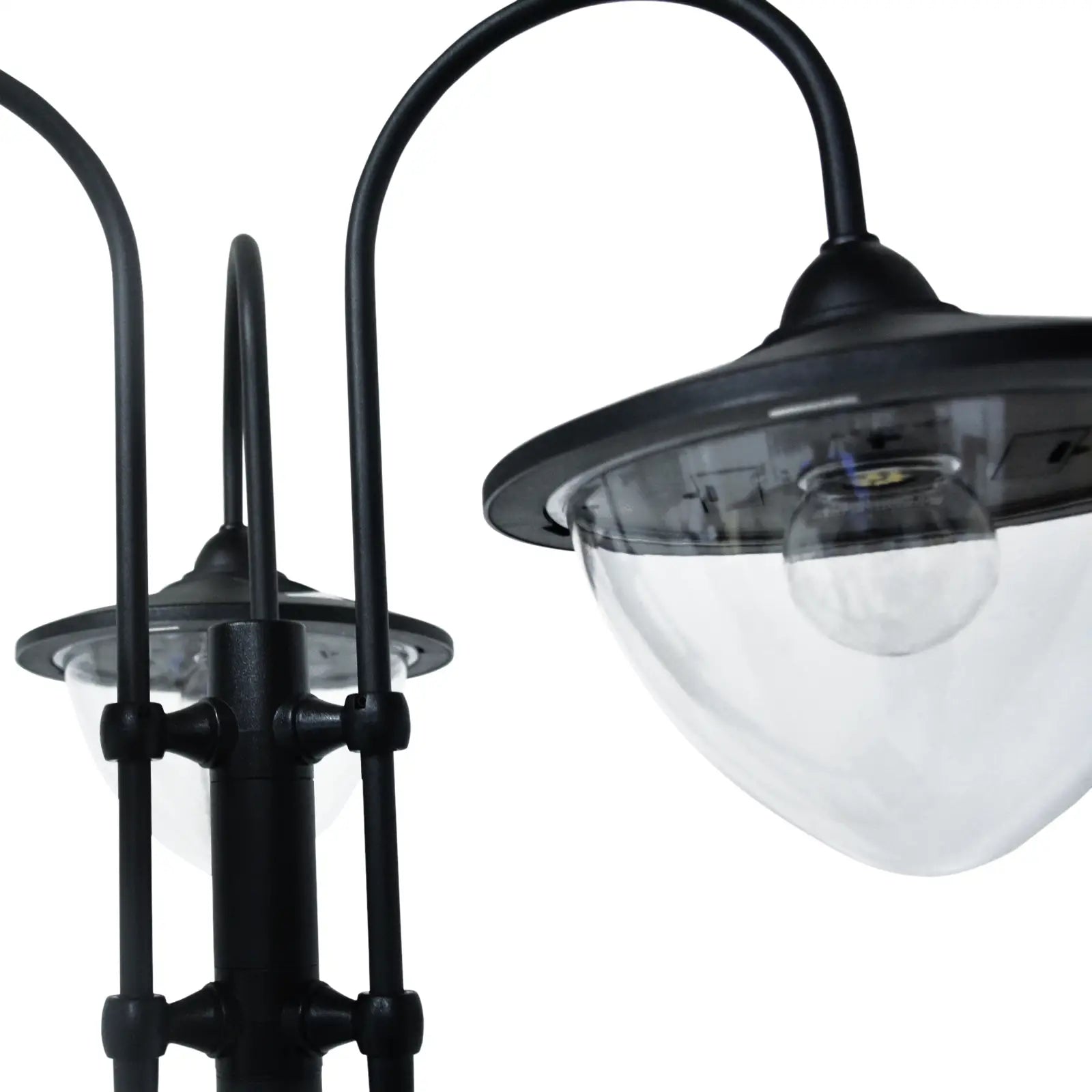 3-Head LED Solar Light, Street Light Post with Planter, Black Solar Post Lamps at Gallery Canada