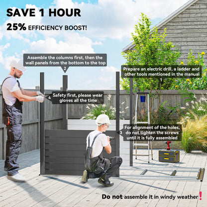 4.6' X 9' Steel Outdoor Storage Shed, Lean To Shed, Metal Tool House, Dark Grey