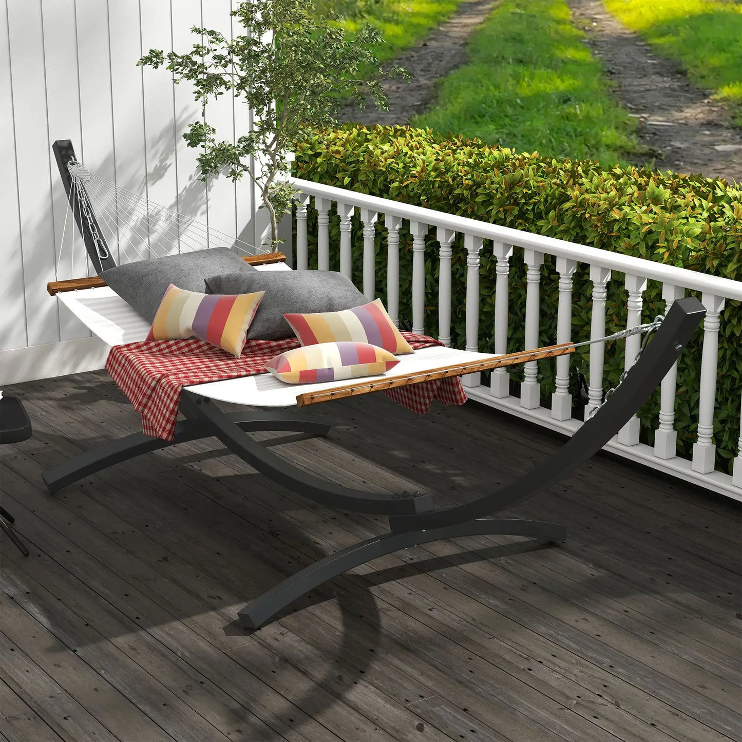 12' Steel Hammock Stand, For Garden Camping Patio, Grey Hammock Stands at Gallery Canada
