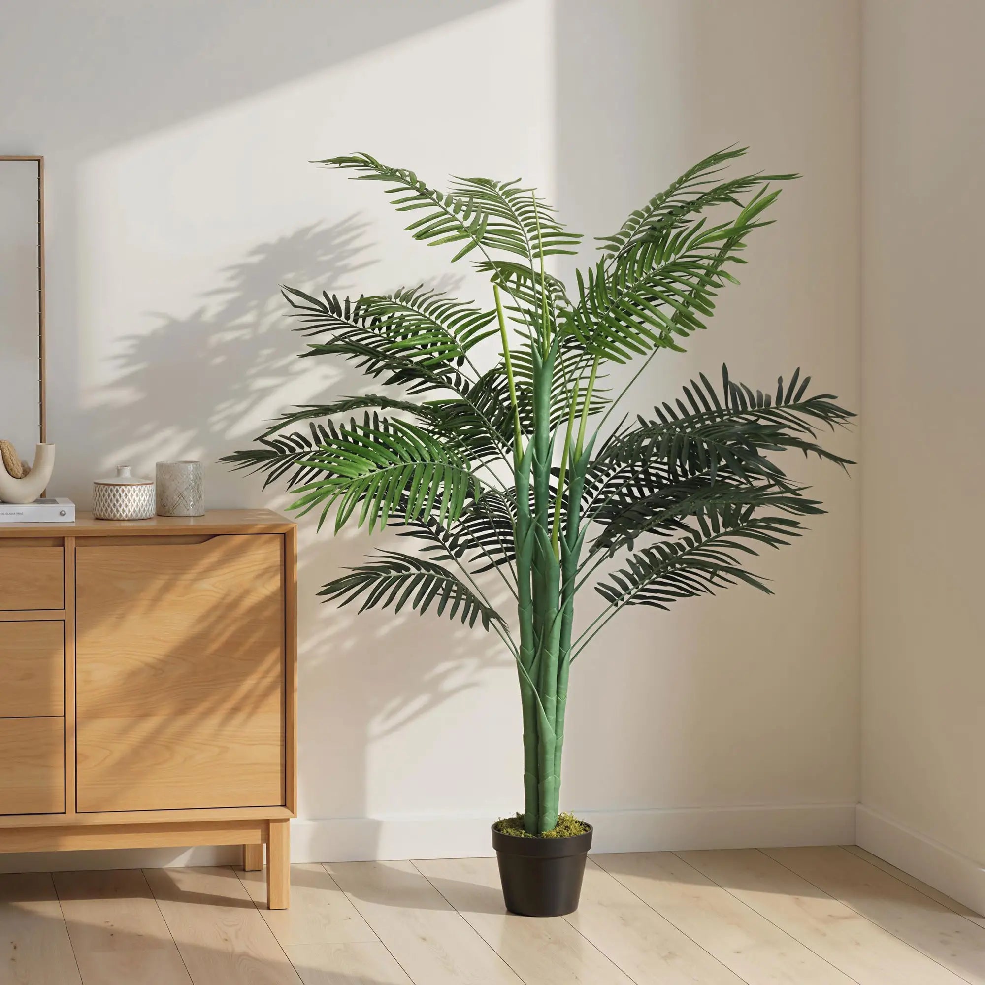 5FT Artificial Palm Tree, Lifelike Faux Plant, Indoor Decoration, Green Artificial Trees at Gallery Canada