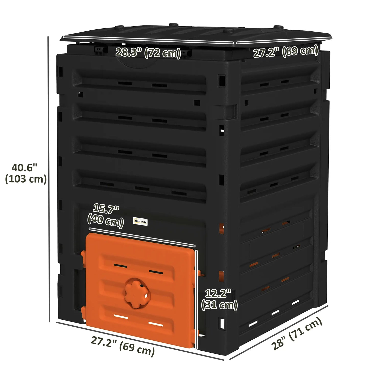 Compost Bin, Garden Composter, 120 Gallon (450L), Orange Garden Accessories at Gallery Canada