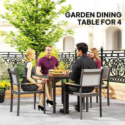 Square Outdoor Dining Table, 4-Person, Aluminum Steel Frame, Black Patio Dinning Tables at Gallery Canada