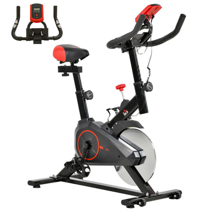 Upright Exercise Bike, Magnetic Resistance, LCD Display, Adjustable Exercise & Stationary Bikes Black at Gallery Canada