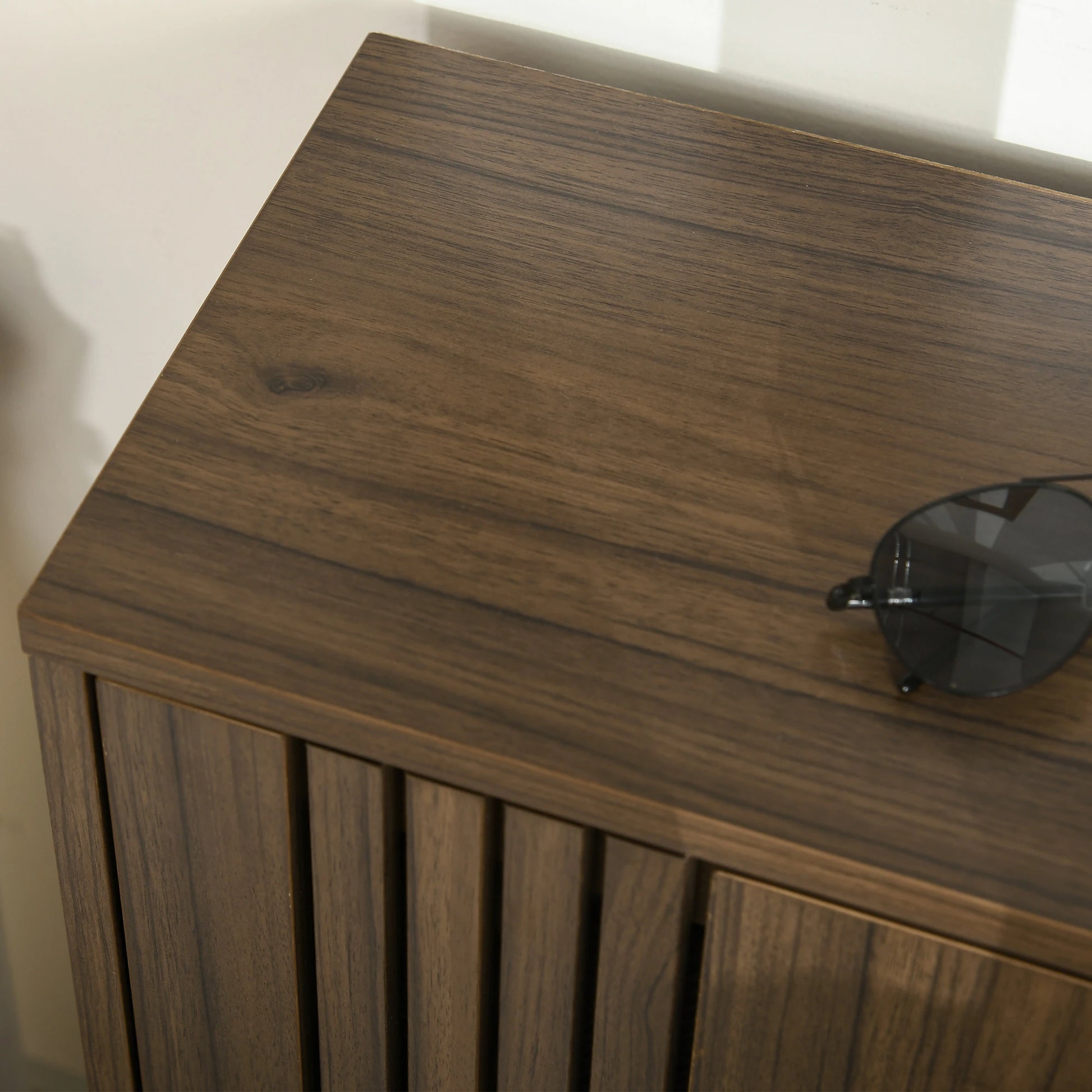 Shoe Storage Cabinet, 12 Pairs, 2 Flip Drawers, Adjustable Shelves, Walnut Shoe Storage Cabinets & Racks at Gallery Canada