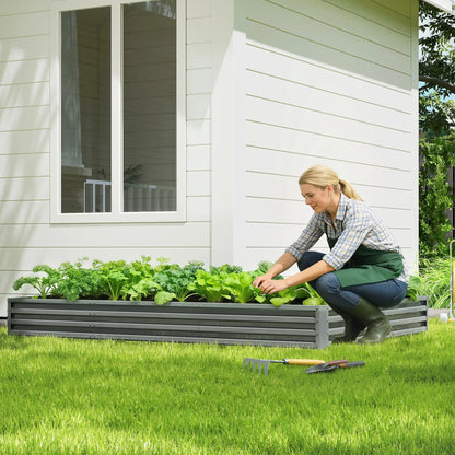 L-Shaped Raised Garden Bed, 82" x 109" x 12", Galvanized Steel Planter Box, Light Grey Galvanized Planter Boxes at Gallery Canada