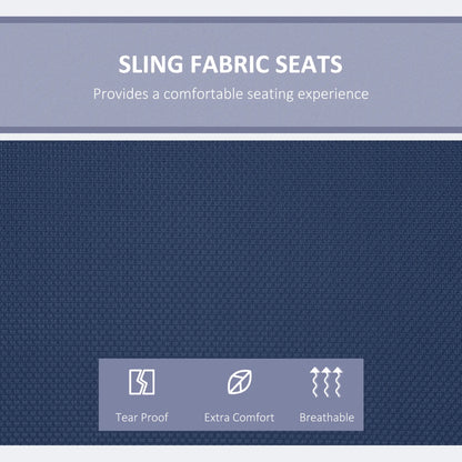 3-Seater Outdoor Swing Bench, Adjustable Canopy, Dark Blue Porch Swings with Canopy at Gallery Canada