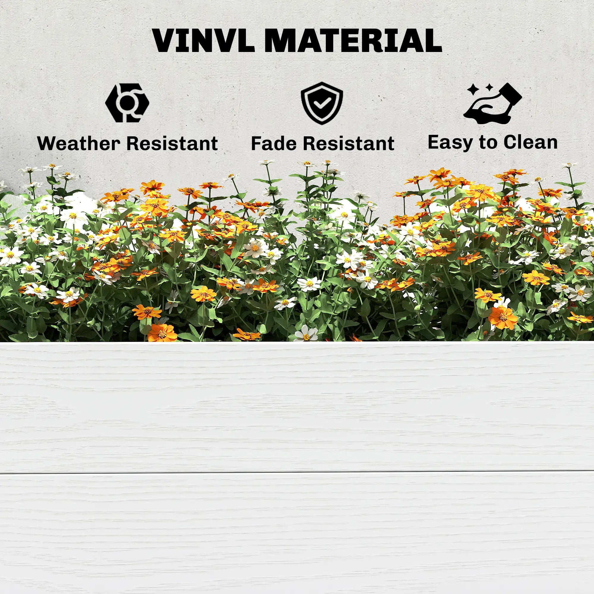 Vinyl Raised Garden Bed Kit, 6.5 x 3 x 1ft, White Raised Garden Beds at Gallery Canada