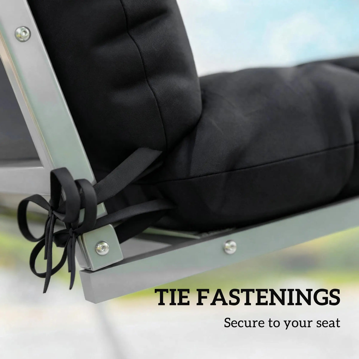 4-Piece Patio Chair Cushion Set, With Ties, Black Patio Chair Cushions at Gallery Canada
