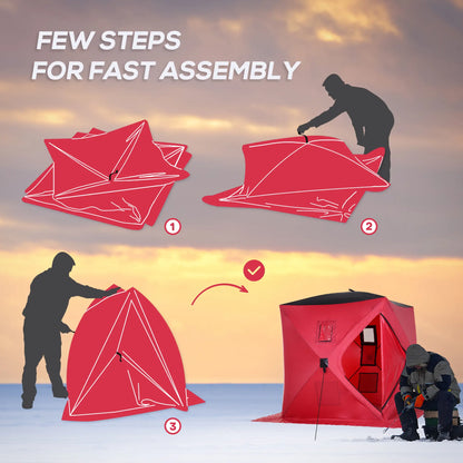2 Person Pop Up Ice Fishing Tent, with Carry Bag, Red Ice Fishing Tents at Gallery Canada