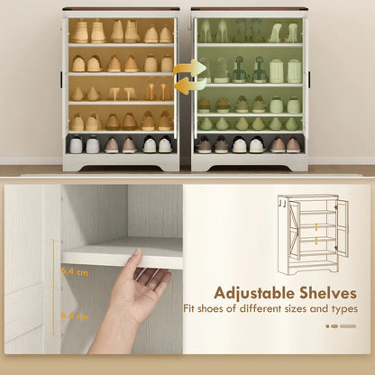 5-Tier Shoe Storage Cabinet, 15 Pairs, White Shoe Storage Cabinets & Racks at Gallery Canada
