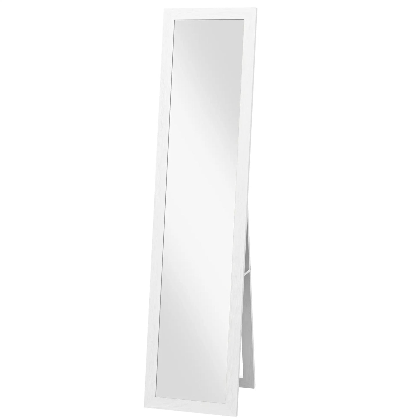 15" x 62" Full Length Mirror, Free Standing, White Full Length Mirrors White, Clear at Gallery Canada