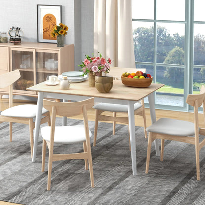 47" x 30" Dining Table, Farmhouse Dining Room Table with Pine Wood Frame and Angled Legs, Natural Bar Tables & Dining Tables at Gallery Canada